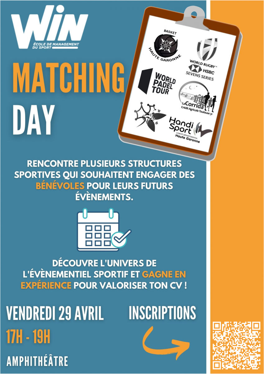 Matching Day Trouve ton asso sportive et implique toi bénévolement